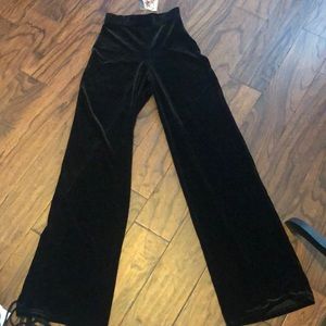 High waisted velour wide leg pants